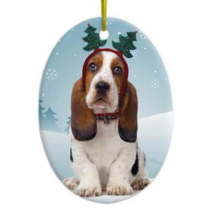 Basset Hound Christmas Ornament