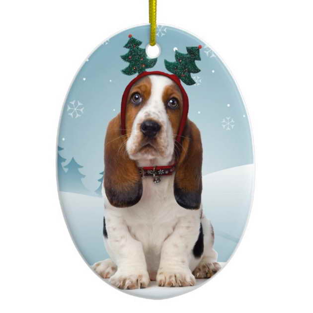 Basset Hound Christmas Ornament | PETSIDI