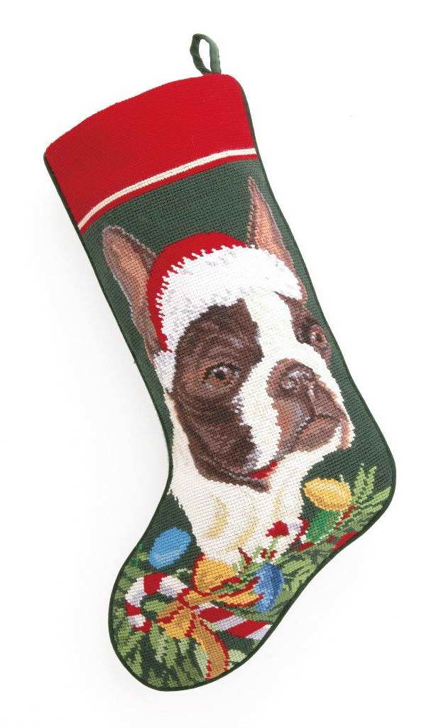 Boston Terrier Christmas Stocking