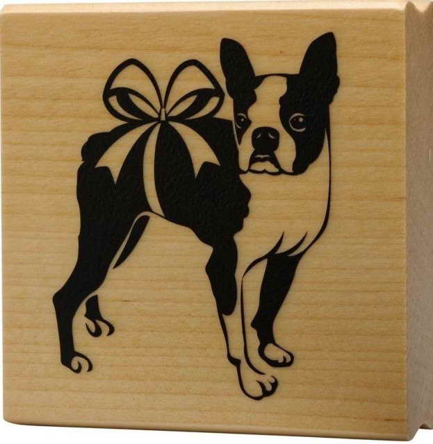 Boston Terrier Rubber Stamp