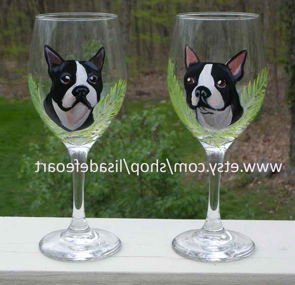 Boston Terrier Wine Glass