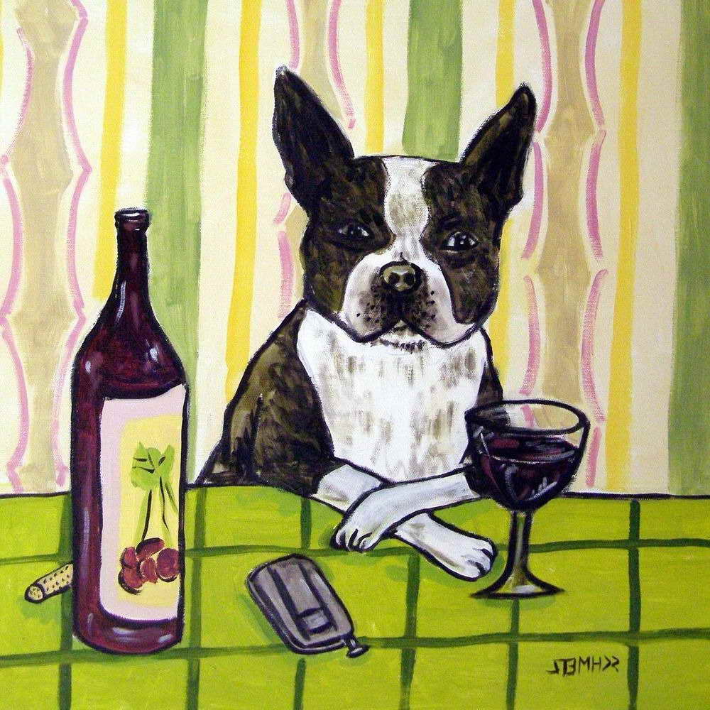 Boston Terrier Wine