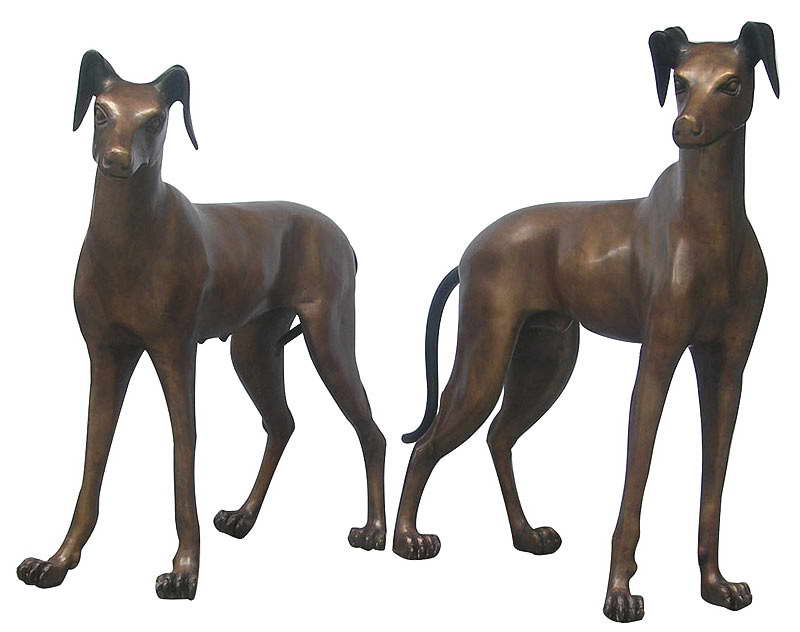 Bronze Greyhound Dog Statues