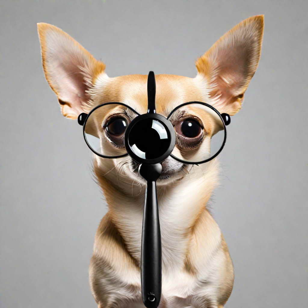 Chihuahua meme face magnifier funny