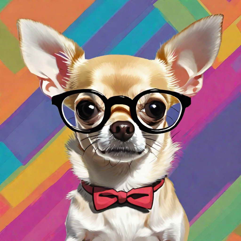 chihuahua meme face nerd style