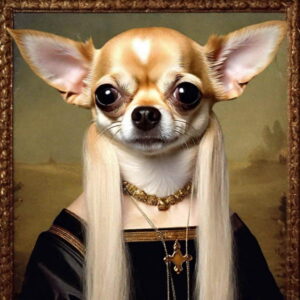 chihuahua meme face surreal art