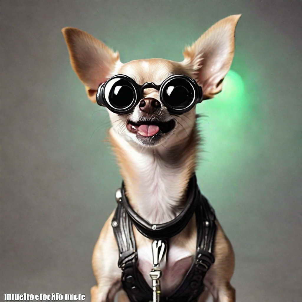 chihuahua meme face wearing glasses