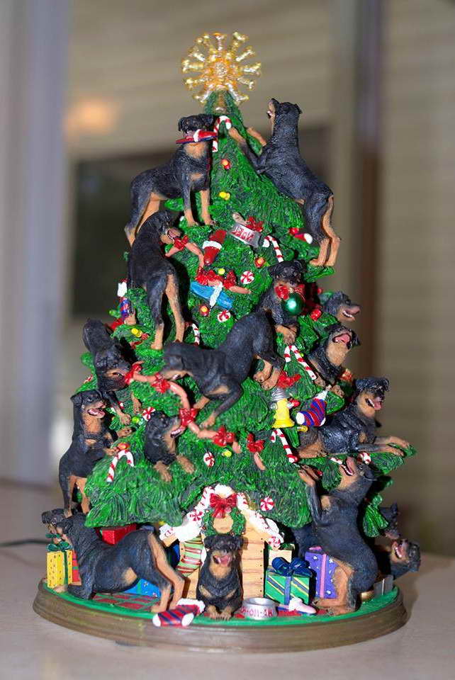 Danbury Mint Rottweiler Christmas Tree