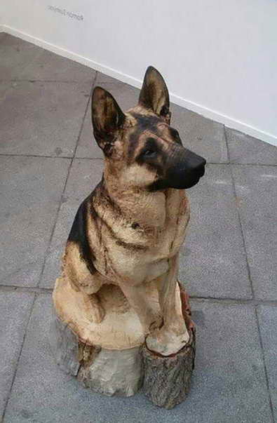 German Shepherd Wood Carvings