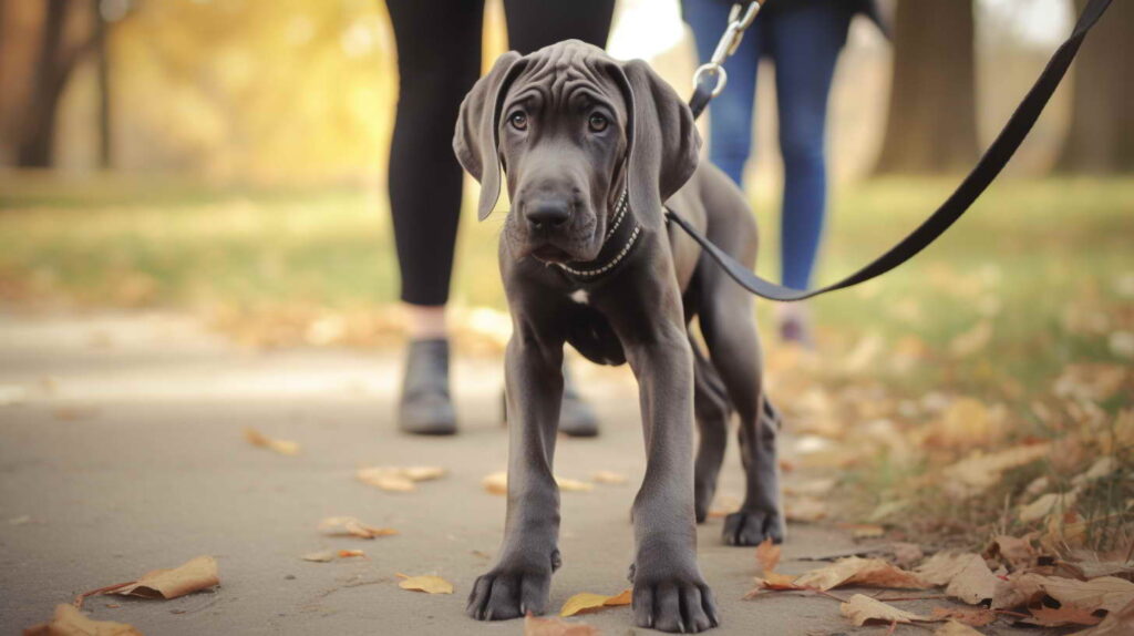 Great Dane Puppy Leash Training