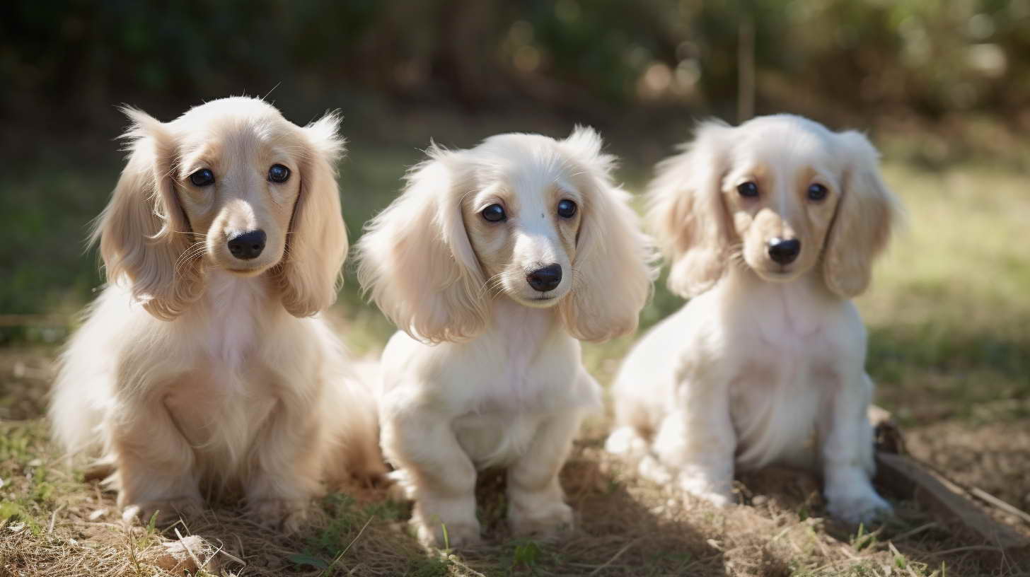 Long Haired English Cream Mini Dachshund Puppies