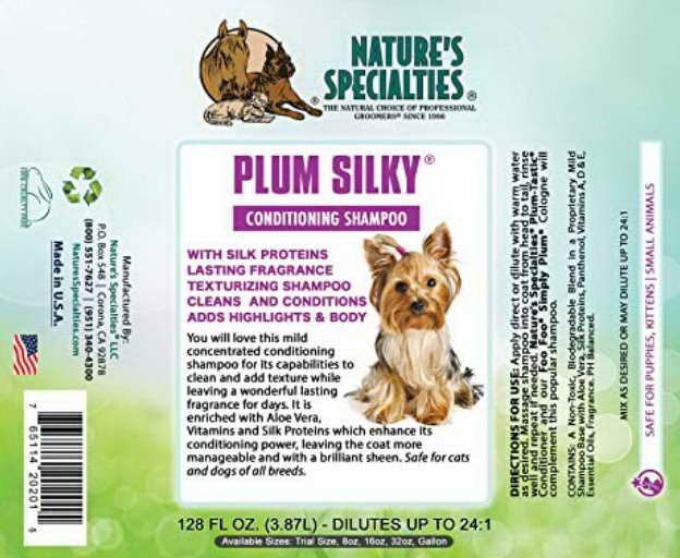 dog shampoo silky plum