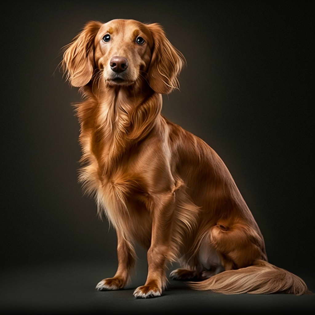The appearance of a Golden Retriever Mix with Dachshund