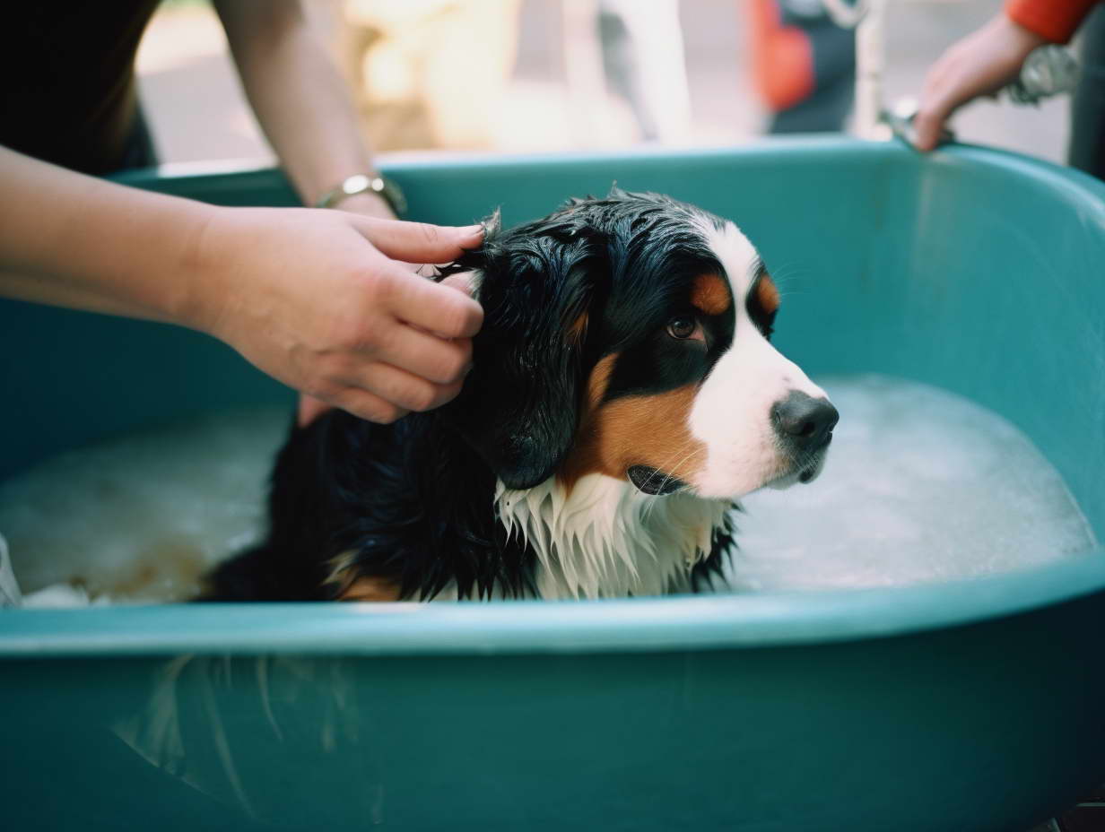 How to Bathe a Bernese Mountain Dog Puppy 