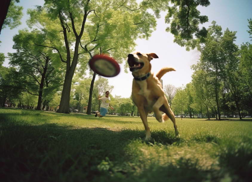 Playing Fetch with Golden Retriever Pitbull Mix