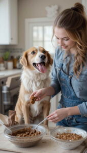 preping dog food beef